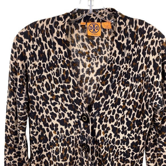 Tory Burch Leopard Print Women's Sweater - Picture 2 of 5
